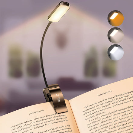 Gritin Luz de Lectura Recargable, Lampara Libro de Lectura con 9 LED