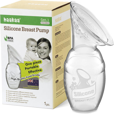 haakaa 100 ML Extractor de Leche Manual, Silicona Sacaleches Manual, Breast Pump, Saludable e Inofensivo