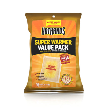 HotHands Calentadores de cuerpo y mano, de larga duración, seguros y naturales, activados por aire, hasta 18 horas de calor, 10 calentadores individuales.