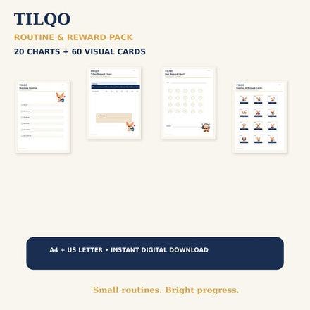 TILQO Kids Routine & Reward Chart Pack | JoyPrint17