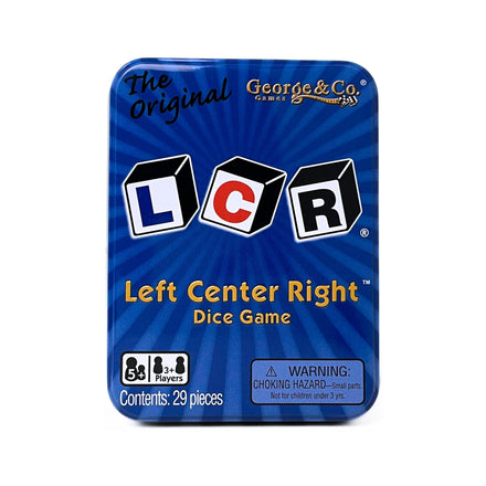 LCR George & Company LLC Left Center Right™ Juego de Dados - Lata Azul