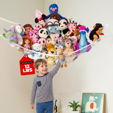 Lilly's Love Hamaca de peluche | Hamaca de juguete para animales de peluche | Almacenamiento de juguetes suaves | Bonita habitación, dormitorio y decoración del hogar | Grande (blanco)