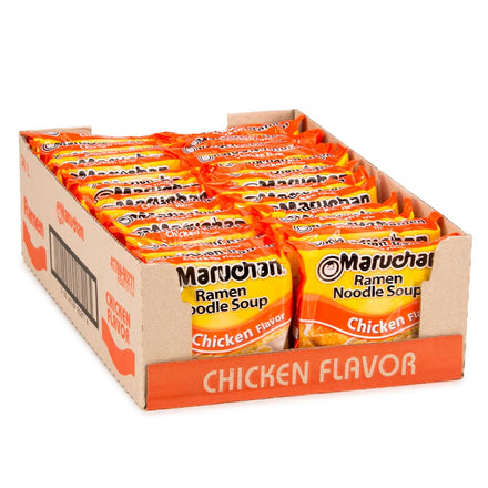 Maruchan Sopa de fideos ramen, sabor a pollo, fideos instantáneos de estilo japonés, comida rápida y fácil para niños, estudiantes y familias ocupadas, 3 onzas (paquete de 24)