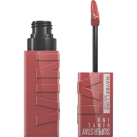 Maybelline Super Stay Vinyl Ink Longwear No-Budge Liquid Lipcolor, Highly Pigmented Color and Instant Shine, Cheeky, Rose Nude Lipstick, 0,14 fl oz, 1 Count