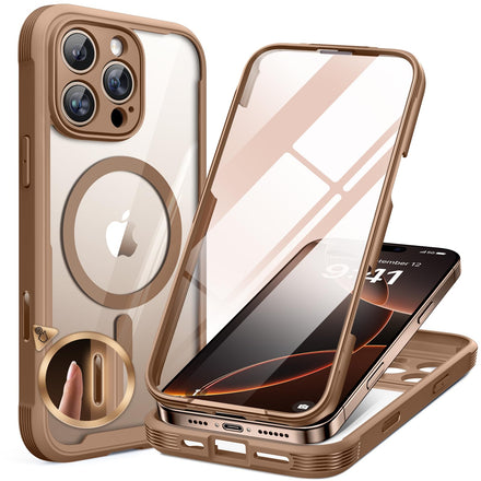 Miracase Funda magnética para iPhone 16 Pro Max de 6.9 pulgadas, carcasa de cuerpo completo compatible con MagSafe y protector de pantalla de vidrio templado 9H integrado + protector de lente de