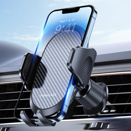 Miracase Soporte para teléfono de coche con clip de gancho de metal, soporte para teléfono móvil de ventilación, soporte universal manos libres para iPhone, Android y todos los teléfonos inteligentes,