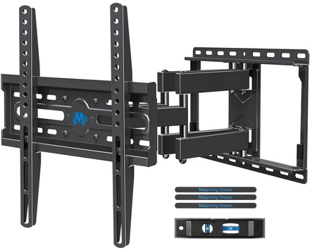Montaje sueño md2380 TV Soporte de pared para la mayoría 26 – 55 inch LED, OLED, LCD y Plasma TV de pantalla plana, con giratorio de movimiento completo articulado doble armas, hasta Vesa 400 x 400 mm y 99 libras con inclinación