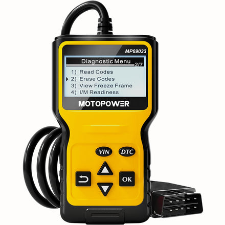 MOTOPOWER - MP69033 - Lector de código, OBD2, escáner, para automóvil, fallo del Motor, Herramienta de diagnóstico, Can, para Todos los Coches del protocolo OBD II