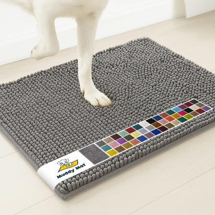 Muddy Mat® | Tapete superabsorbente para interiores, tapete de microfibra de felpilla de secado rápido, tapete antideslizante para puerta delantera, tapete interior para entrada, lavable a máquina