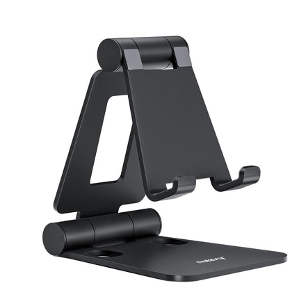 Nulaxy Soporte Móvil Mesa Plegable, Soporte Teléfono Mesa, Soporte Dock Base Escritorio para Teléfono Compatible con iPhone 15 14 13 12 11 X 8, Samsung, Huawei, Xiaomi Redmi y Otro Smartphone(Negro)