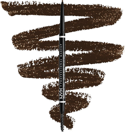 NYX Professional Makeup Lápiz de cejas perfectas Micro Brow Pencil, Dos lados: cepillo espiral y lápiz de cejas automático, Fórmula vegana, Tono: Espresso