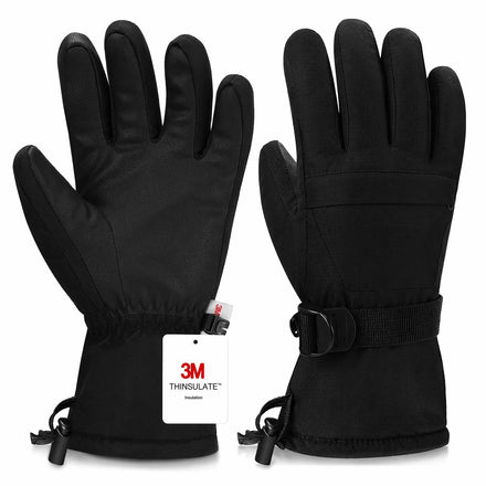 Odtmger Guantes de esquí, Guantes de Nieve Impermeables y cálidos para Invierno, Guantes compatibles con Pantalla táctil para Padres e Hijos, Ideales para Esquiar y Hacer Snowboard