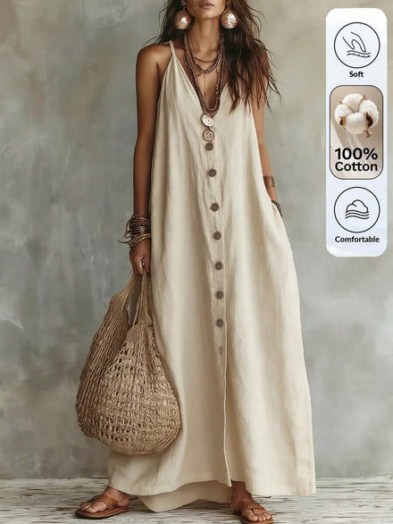 Omancia Women's Casual Solid Dress for Summer Vacations