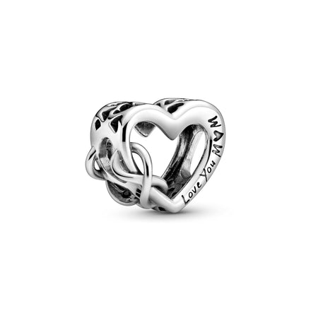 Pandora Icons Dije con diseño de corazón y símbolo de infinito de plata de ley