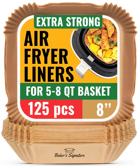 Papel Freidora Aire, 120 Hojas Desechable De Pergamino - Papel Air Fryer Cuadrado De Horno 20-25cm para Cestas 4,7-7,3 L - Antiadherente Resistente al Aceite Compatible con PHILIPS COSORI y más