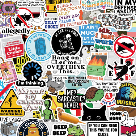 Paquete de 200 calcomanías divertidas para adultos para botellas de agua de memes sucios, impermeables, geniales calcomanías para laptop, sombreros duros, sarcásticos, calcomanías de álbumes de
