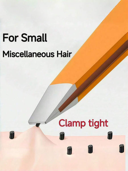 Pinzas de precisión ultra finas de punta plana para eliminar puntos negros, cejas y pestañas, de acero inoxidable. Herramienta de belleza para el recorte de cejas. Fácil de llevar,