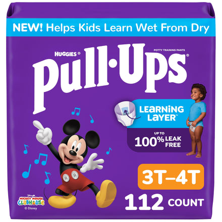 Pull-Ups Learning Designs Pantalones de entrenamiento para niños, 3T-4T, 112 unidades