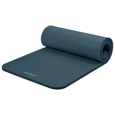 Retrospec Solana - Tapete de yoga de 1 pulgada de grosor con correa de nailon para hombres y mujeres, tapete de ejercicio antideslizante para yoga en casa, pilates, estiramiento, entrenamiento de