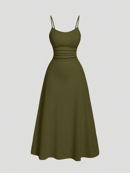 SHEIN MOD Minimalist Women's Dress, Versatile and Romantic in Olive Green