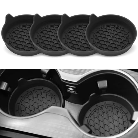 SINGARO Posavasos de Silicona universales Antideslizantes para Coche, Accesorios internos para automóvil, Paquete de 4 Unidades, Color Negro