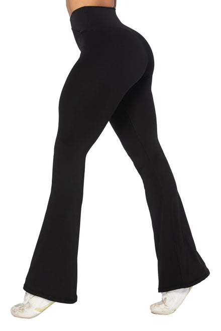 Sunzel Leggings Acampanados para Mujer, Cintura Alta, Control de Abdomen, Casual, Entrenamiento, Gimnasio, Corte de Bota, Pantalones Acampanados de Yoga, Negro -, Medium