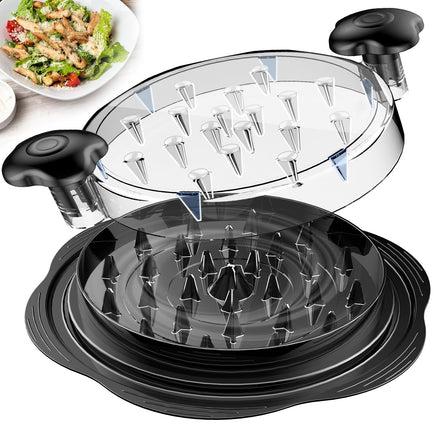 SURETIVIAN Trituradora de Pollo Grande con Cepillo y Tenedor; desmenuzadora Visible con Tira Antideslizante y Mango ergonómico, Libre de BPA y Apta para Pollo, Cerdo y Carne de Res (Negro)