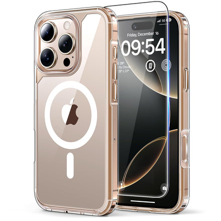 TAURI Funda para iPhone 16 Pro 6.3", Compatible with MagSafe [No Amarillea] con HD Protectores de Pantalla, [Protección de Grado 15 FT] Mejorada Protección Anti-Arañazos Case - Transparente