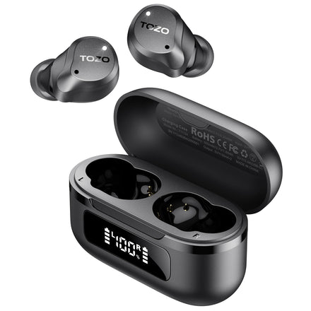 TOZO NC9 Auriculares Inalambricos Bluetooth 5.3,45dB ANC Híbrido Adaptativo