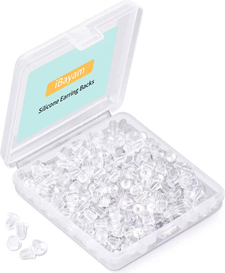 Tuercas de seguridad de silicona suaves y transparentes para pendientes, repuestos para pendientes de gancho, de tuerca y aros, diámetro de 4 mm
