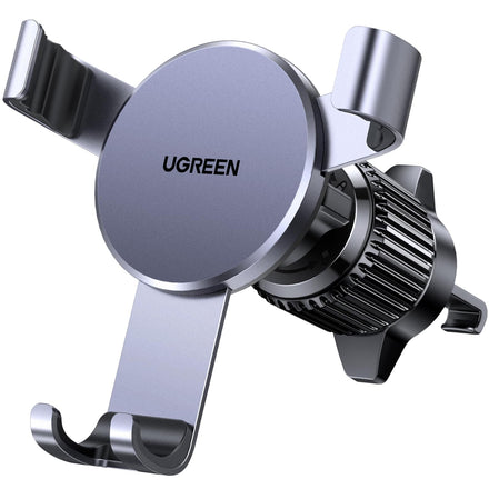 UGREEN Soporte Móvil Coche Gravedad con Gancho para Ventilación, Suporte Telemovel Carro Compatible coniphone 17 Pro MAX Air/16/15/14;Samsung Galaxy S25/S24; Google Pixel 10/9/8 Gris