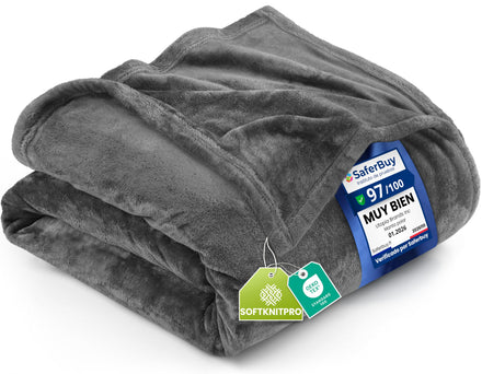 Utopia Bedding Manta Polar, Manta Ligera para La Cama, El Sofá O El Sillón, Adecuada para Todas Las Estaciones [228x228 cm, Gris]