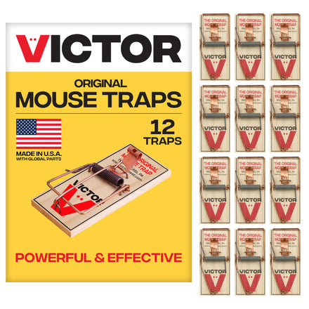 Victor- Trampa para Ratones con Pedal de Metal M150-12 de Madera FSC de Origen sostenible (12 trampas)