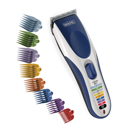 Wahl Clipper Color Pro Cordless Recargable Horquillas de Cabello, cortadores de pelo, 21 piezas Kit de corte de cabello, peines guía codificados por colores para hombres, niños y bebé