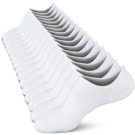 wernies Calcetines bajos para mujer, antideslizantes, línea de barco, 4/8 pares, 8 pares_blanco_002, 8-11