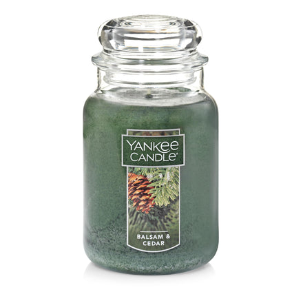 Yankee Candles Balsam & Cedar - Vela 600 g, abeto y cedro, color: verde