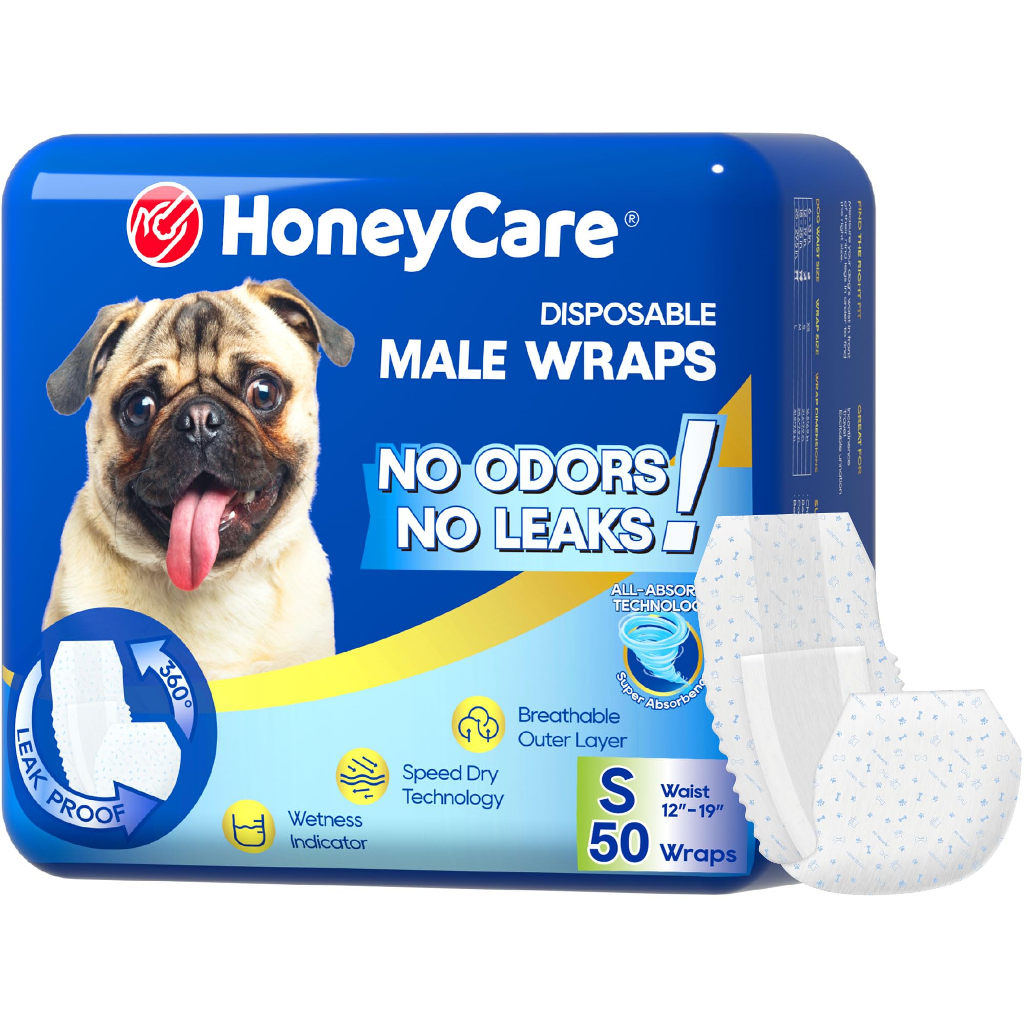All-Absorb Envoltura para perro macho A26, 50 unidades, pequeÃ±a
