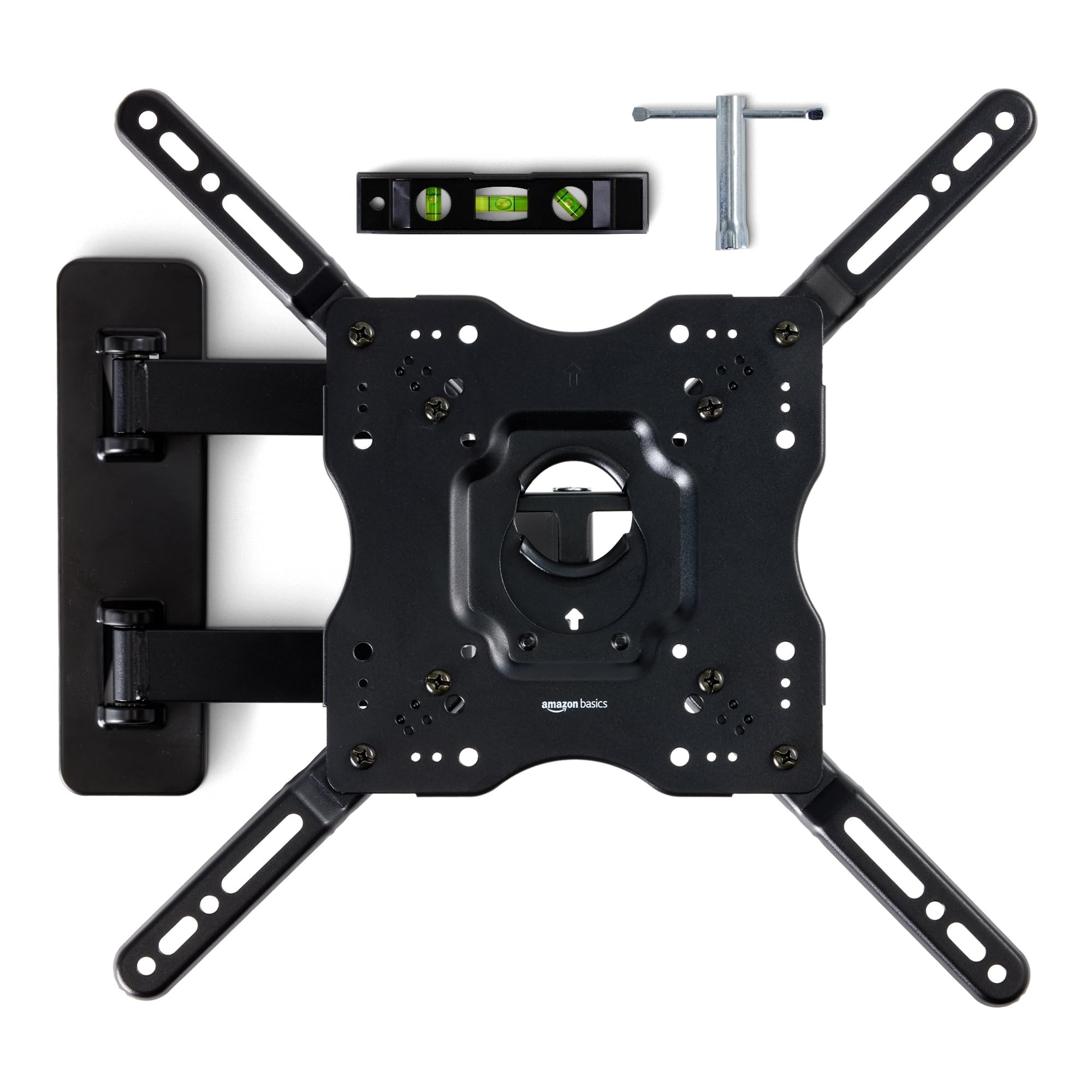 Amazon Basics Soporte de Pared para TV, Giratorio e Inclinable para Televisores o Monitores Planos y Curvos de 26 a 55 Pulgadas de hasta 36Kg, VESA Máximo de 400 x 400mm, Negro