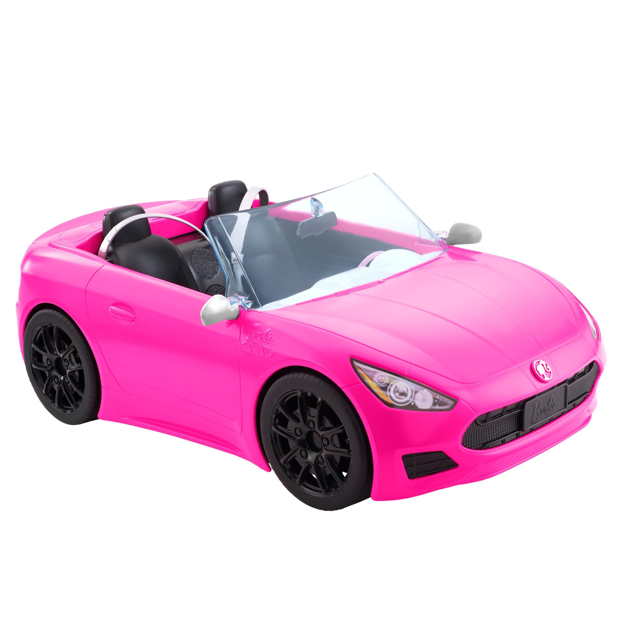 Barbie Descapotable Rosa con 2 plazas para muñecas, Coche de Juguete, Regalo para niñas y niños +3 años (Mattel HBT92)