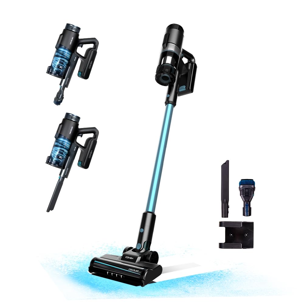 Cecotec Aspirador Escoba sin Cable Conga Rockstar 1500 Ray Pure. 215 W, 12 kPa, AutonomÌa 45 min, 3 en 1, Cepillo Mixto, Accesorios, 2 Programas, CiclÛn Paralelo, DepÛsito 500 ml