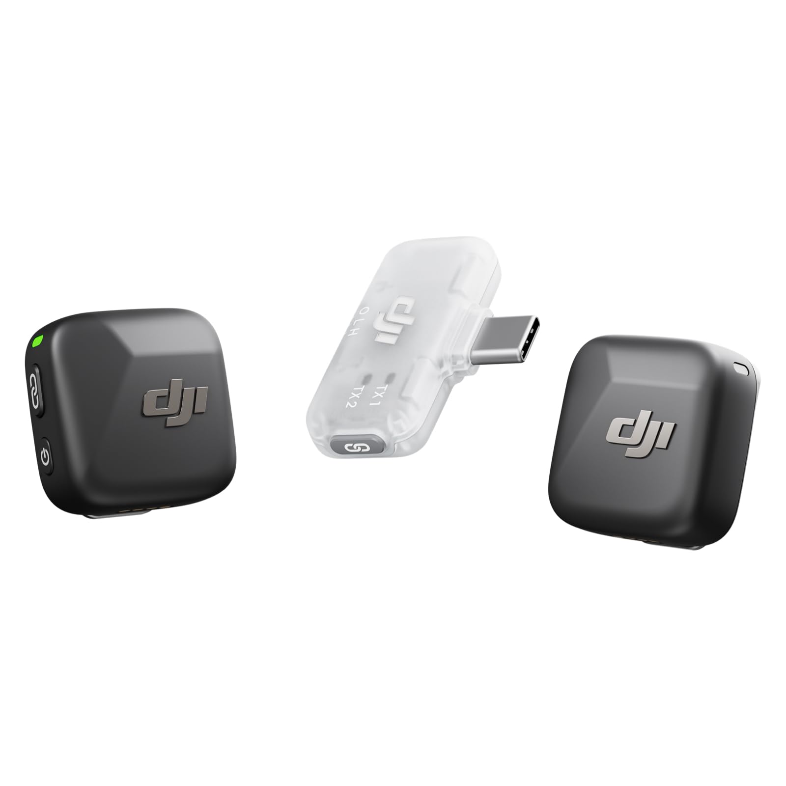 dji Mic Mini (2 TX + 1 RX móvil), micrófono lavalier inalámbrico para iPhone 17/16/15 y Android/PC/tabletas, conectar y Listo, transmisión de 300 m, cancelación Activa de Ruido, Vlogs