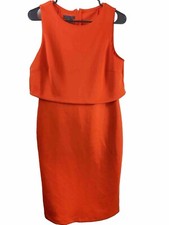 Nuevo con etiquetas Vestido para mujer Metaphor sin mangas ajustado elástico naranja talla mediana