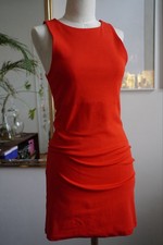 Mini Vestido ceñido al cuerpo de algodón rojo feroz nuevo con etiqueta talla S/M 36-38