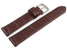Correa de reloj para pasarelas fijas - estampado cocodrilo - marrón - 8-20 mm