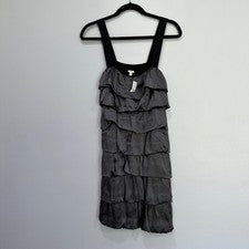 Vestido J.Crew Gris Volantes Sin Mangas Fiesta Cóctel Estilo 30697 Para Mujer M y2k