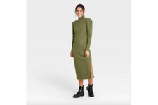 Vestido suéter de manga larga Who What Wear™ para mujer talla L - verde