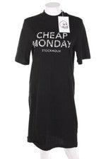 Vestido CHEAP MONDAY LOGO ESTAMPADO XS negro NUEVO