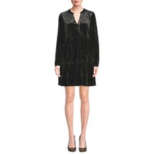 Vestido para mujer The Get de terciopelo en capas, negro, pequeño