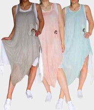 Sommerkleid Hippiekleid Baumwolle asymmetrisch Uni size (S,M,L) Made in Italy