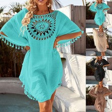 Vestido suelto de moda sin hombros para mujer adecuado para el verano